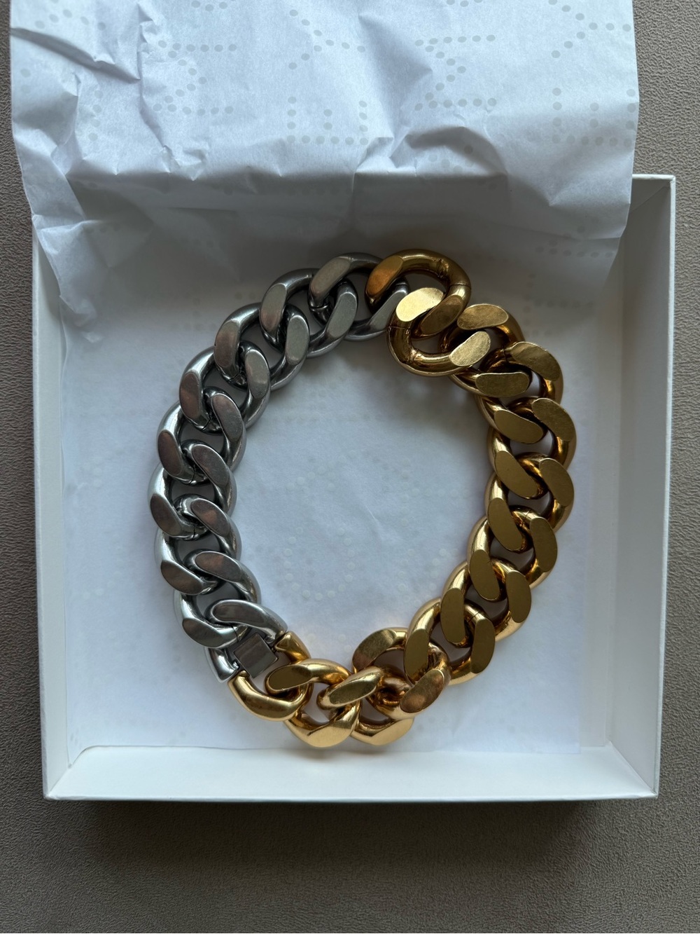 Stella McCartney Two-Tone Gold and Silver Chunky Chain Bracelet